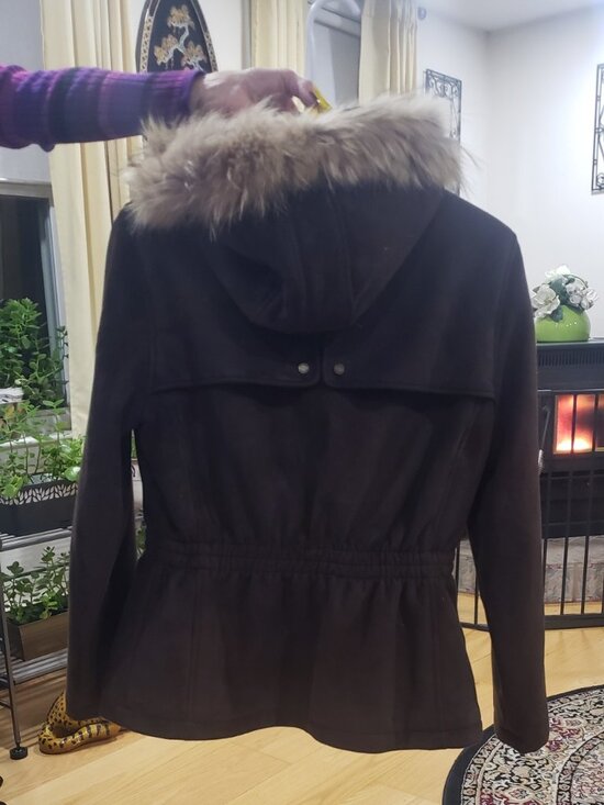 Winter Coat Fur Lined Hood, Calvin Klein - Picture 5 of 6